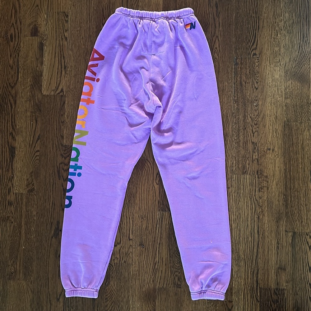 Aviator Nation Purple Sweatpants NWT Small - Picture 6 of 10